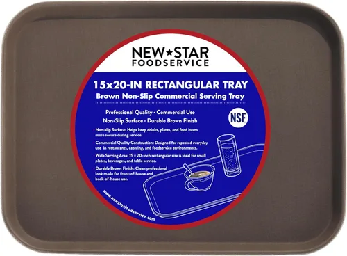 Vista 12 de New Star Foodservice 24852 Bandeja antideslizante de grado restaurante, plástico, forrada de goma, rectangular, 10 x 14 pulgadas, color negro