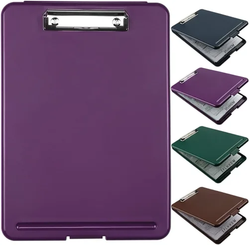 Vista 9 de Portapapeles con almacenamiento, portapapeles de almacenamiento con clip, portapapeles plegables para enfermeras, para papeles de 8.5x11, estuches