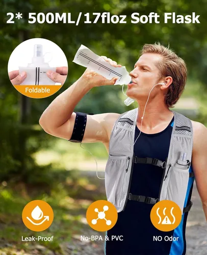 Vista 3 de NOOLA Chaleco de correr para mujeres y hombres, ligero con frascos suaves