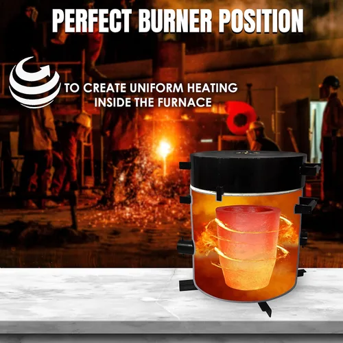 Vista 4 de 44.1 lbs de propano horno de fusión de metal precioso oro plata cobre