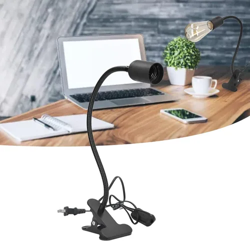 Vista 5 de E27 E26 Clip Soporte de lámpara de escritorio titular de la lámpara de lectura nocturna libro titular de la lámpara para dormitorio dormitorio 360