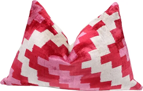 Vista 11 de CANVELLO -Exquisita almohada/cojín de plumón: almohadas de plumas elegancia y arte Almohadas icónicas con diseño Ikat Seda de terciopelo suave