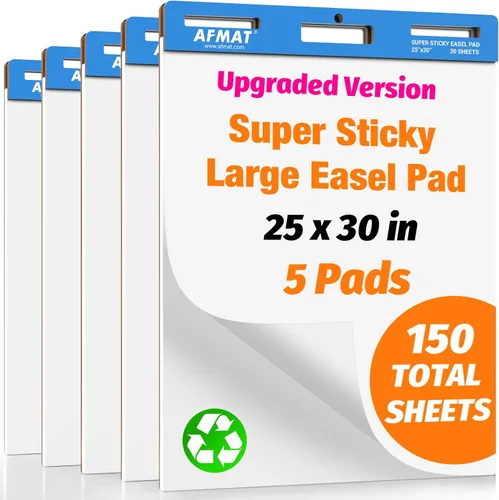 Vista 10 de AFMAT EP33 25 in x 30 in Sticky Easel Pads for Teachers