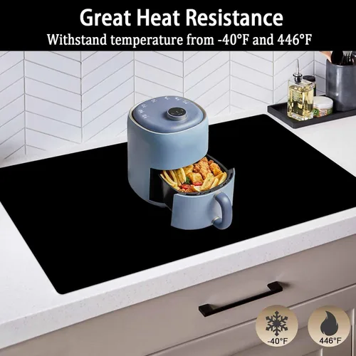 Vista 7 de Tapete de silicona súper grande, 120 x 24 pulgadas, tapete de silicona para encimera de cocina, tapete antideslizante resistente al calor, tapete