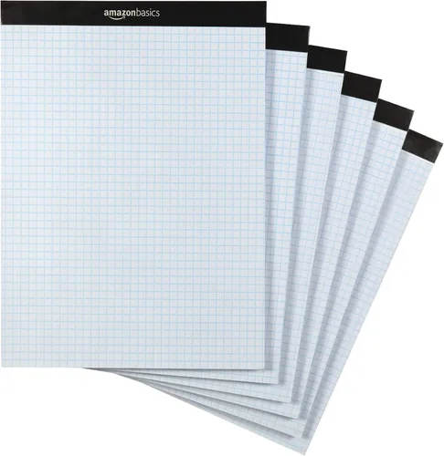 Vista 9 de Amazon Basics Bloc de papel cuadriculado de cuatro rayas, paquete de 2, 8.5 x 11.75 pulgadas, 100 hojas/bloc, color blanco