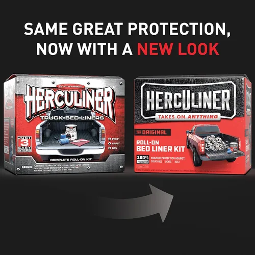 Vista 2 de HERCULINER HCL1B8 Kit de Revestimiento Roll-on para Caja de Camioneta, Negro, 1 Gal.