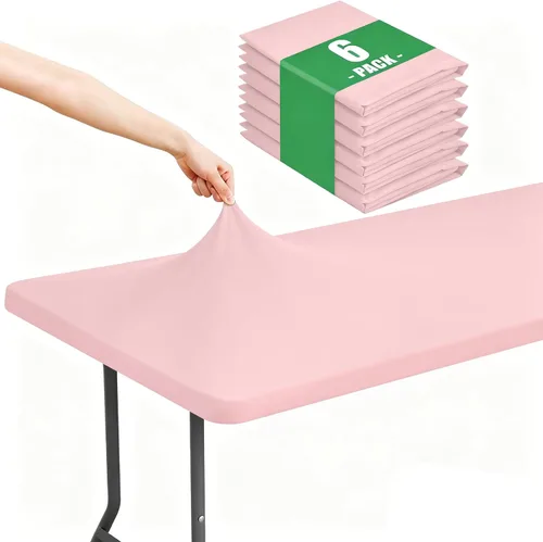 Vista 30 de Moosfor Paquete de 6 manteles cuadrados de elastano, manteles elásticos ajustables para pícnic, cubierta de mesa de patio elástica lavable para Negro