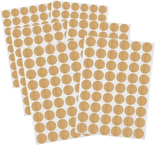 Vista 8 de Waziaqoc Adhesivos autoadhesivos para agujeros de tornillo, roble claro, 0.827 in/0.83 pulgadas
