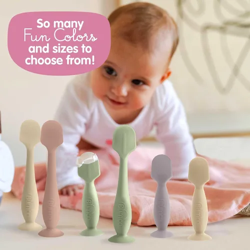 Vista 6 de Bumco Baby Bum Brush + Juego de espátula de viaje en crema (verde salvia)