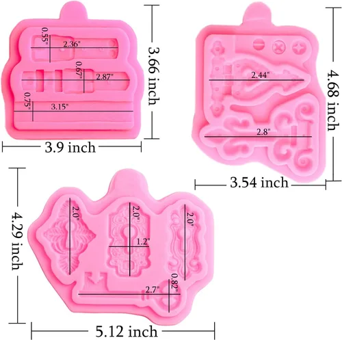 Vista 3 de Lock Key - Molde de silicona para fondant, paquete de 3 tornillos de arcilla para cinturón, molde de correas para chocolate, decoración de pasteles