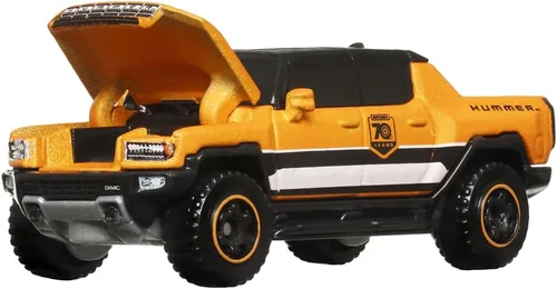 Vista 5 de Matchbox Moving Parts - Vehículo fundido a presión de 70 años de edición especial, HMV12 ~ Inspirado en 2022 Hummer EV ~ 3/5 naranja y negro