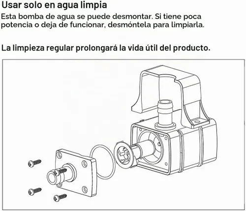 Vista 4 de Paquete de 2 mini bombas de agua sumergibles DC12V para acuario, estanque