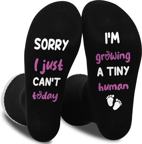 Vista 3 de Calcetines humanos que crecen un pequeño, regalos de embarazo, regalos de nueva mamá para mujeres, futura mamá, regalos para mamá embarazada.