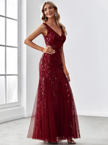 Vista 3 de Ever-Pretty 7886 - Vestido largo de noche sin mangas con cuello en V doble para mujer