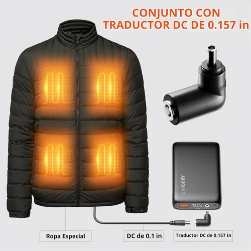 Vista 2 de Batería de chaleco térmico de 7.4 V 16000 mAh compatible con ORORO, para TODWARM, para Weamest, batería recargable de 7.4 V/5 V, salida