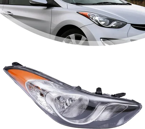 Vista 2 de Compatible con Hyundai Elantra Sedan 2011-2013 Conjunto de repuesto de faros delanteros, lámpara de repuesto de proyector halógeno, luz del lado