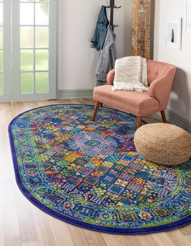 Vista 10 de Unique Loom Colección Calypso - Alfombra Trinidad (rectangular, 2 x 3 pies, fucsia/verde)