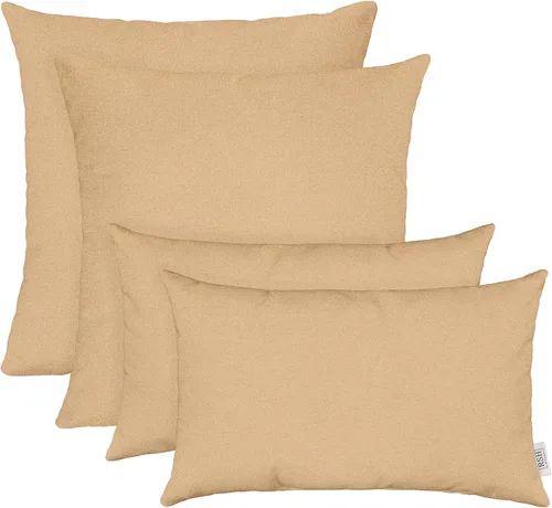Vista 13 de RSH DECOR: Sunbrella Juego de 4 almohadas lumbares y cuadradas 20 x 12 pulgadas y 17 x 17 pulgadas Tela resistente al agua y a la decoloración