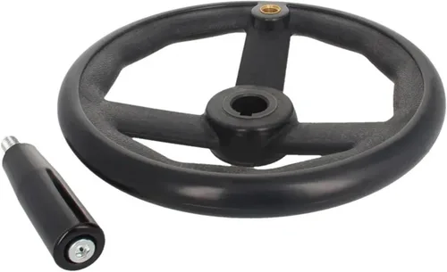 Vista 6 de 1pc D125/200/100/160mm 3 Spoke Hand Wheel with Revolving Handle for Milling Machine Rotating Handle(16x160mm)