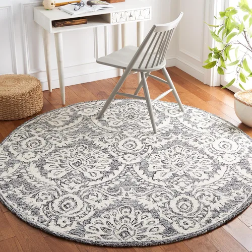 Vista 23 de SAFAVIEH Blossom Collection - Alfombra decorativa, 2 x 3 pies, azul y marfil, lana hecha a mano, ideal para zonas de alto tráfico en entrada, sala