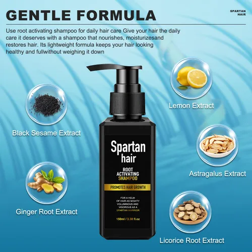 Vista 3 de Champú Activador de Raíces para Hombres - Sistema Fortalecedor y Suavizante para Cabello Fino y Canoso - Añade Volumen y Nutre las Mechas - Para
