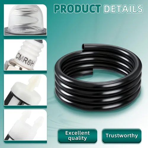 Vista 4 de AUTOKAY Filtro de combustible BR600 y tubo de combustible para soplador de hojas Stihl BR600 BR550 BR500 con bujía, reemplazar 4282 007 3600