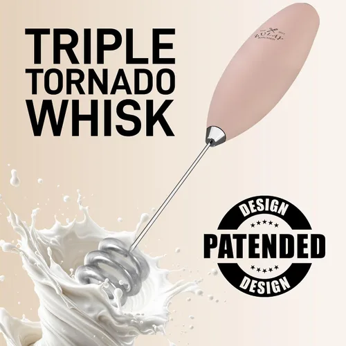 Vista 98 de Zulay Milk Boss Espumador de leche potente manual, hace espuma para latte, batidor para mezclar bebidas, café, miniespumador para capuchino, frappé
