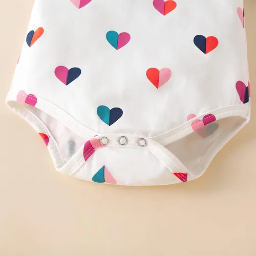 Vista 5 de Fullfamous Conjunto de mameluco y pantalón de manga larga con volantes para niña de 3 piezas