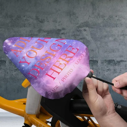 Vista 7 de Funda de asiento de bicicleta impermeable personalizada, funda de lluvia personalizada para asiento de bicicleta con cordón, añade tu diseño