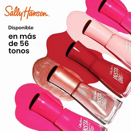Vista 8 de Sally Hansen Insta-Dri Esmalte de uñas de secado rápido, duración larga y sin vetas Opaco, con destellos 565 Powerslide Color de uñas negro