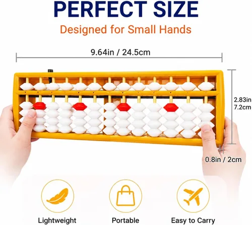 Vista 2 de Abacus, Abacus para el aprendizaje de matemáticas, juguete Montessori para niños en edad preescolar, herramienta educativa de aprendizaje aritmético