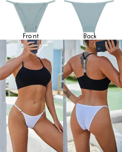 Vista 2 de ROSYCORAL Paquete de 6 bragas de algodón para mujer, estilo hipster, elásticas, cómodas, de tiro bajo, tallas S-XL