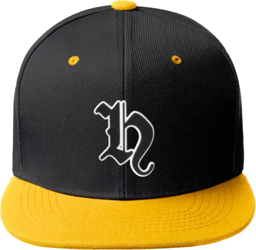 Vista 1367 de Daxton Gorra clásica con visera de billete plano con letras del alfabeto inglés antiguo de la A a la Z