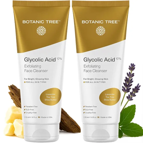 Vista 11 de Botanic Tree Kombucha & ácido glicólico exfoliante lavado facial para piel envejecida - Limpiador facial para mujeres - Efectos de lipofilling
