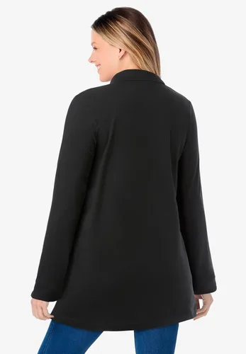 Vista 3 de Woman Within Polo de manga larga para mujer, talla grande