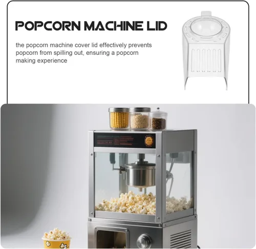Vista 5 de Tapa de repuesto para máquina de palomitas de maíz, acrílico transparente con ventana de visión, prevención de salpicaduras, resistente al calor