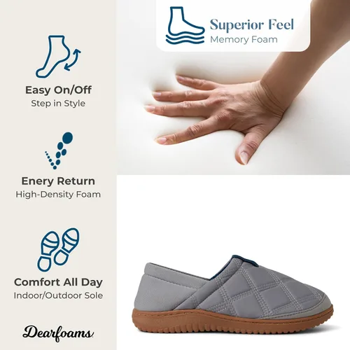 Vista 6 de Dearfoams Pantuflas de retorno energético de espuma viscoelástica con espalda cerrada para mujer