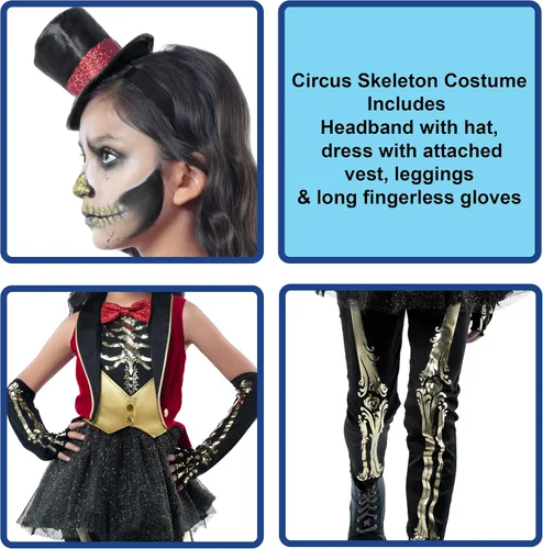 Vista 2 de Rubie's Forum Novelties - Vestido de disfraz de esqueleto de circo, como se muestra, talla L