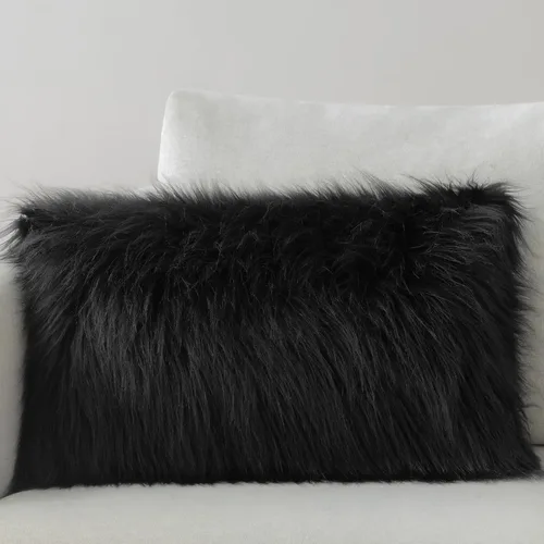 Vista 26 de Fundas de cojín Phantoscope serie de lujo, fundas de cojín de piel sintética estilo Mongolia, para sofá, cama y silla