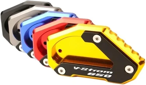 Vista 5 de TEMKIN W for Suzuki V-Strom 650/XT VSTROM 650 DL650 2004-2022 2021 Motorcycle CNC Kickstand Foot Side Stand Extension Pad Support Plate Y