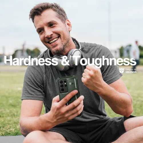 Vista 5 de Dexnor Funda para Samsung Galaxy S21 Ultra, [Protector de pantalla y soporte integrados] Protección de grado militar resistente a prueba de golpes