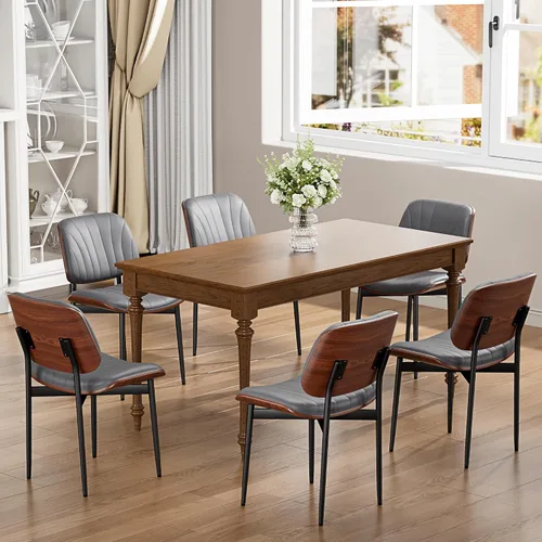 Vista 43 de YaFiti Juego de 2 sillas de comedor, sillas de comedor y cocina modernas de mediados de siglo, sillas tapizadas de piel sintética con diamantes
