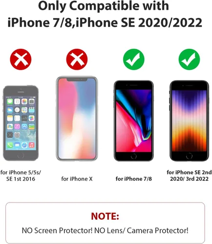 Vista 2 de Jelanry Funda para iPhone SE 2022/2020, para iPhone 8/7, Resistente de Servicio Pesado Rugosa a Prueba de Golpes de Doble Capa Carcasa Protectora