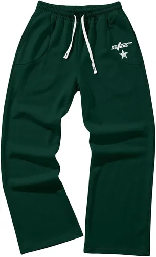 Vista 7 de SOLY HUX Pantalones deportivos holgados Y2k con cordón para hombre Gris oscuro