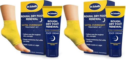 Vista 10 de Dr. Scholl's Renovación de Pies Ásperos y Secos Ultra - Tratamiento Nocturno con Crema para Pies Nocturna de 3 oz con Aloe, Aceite de Coco y Urea