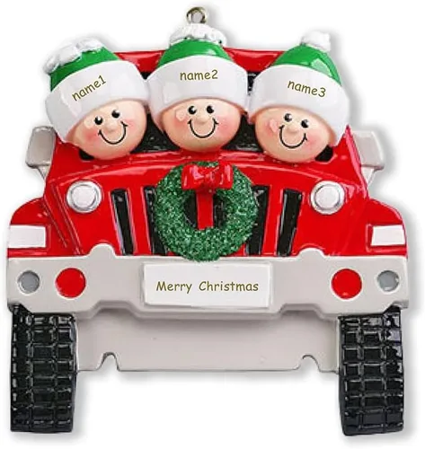 Vista 10 de Adorno personalizado para árbol de Navidad, familia de 2 nombres, adorno de Navidad con nombre personalizado para la familia (2 nombres)