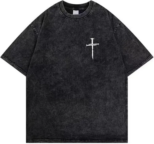 Vista 18 de Camiseta gótica para mujer, Y2K Harajuku, tops gráficos de algodón, ropa de anime 586 Gris Oscuro