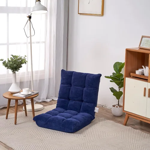Vista 7 de Sillón de piso para interiores, sofá ajustable de suelo, sofá de burbujas perezosas para adolescentes y adultos, cojín acolchado cómodo silla