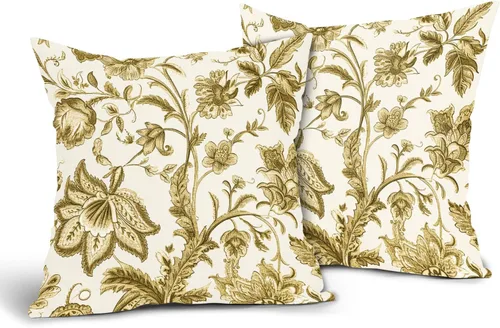 Vista 11 de Sweetshow Juego de 2 fundas de almohada florales vintage de 16 x 16 pulgadas, fundas de almohada florales negras y grises, fundas de almohada