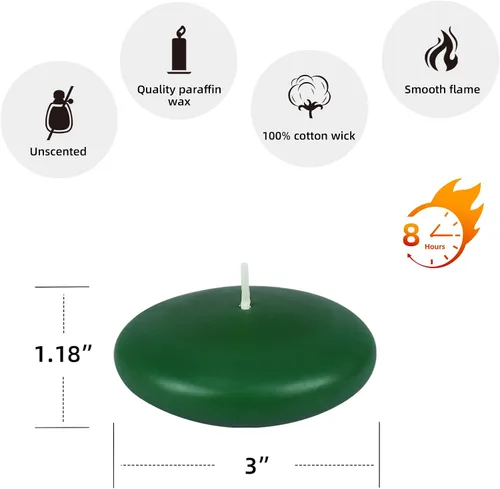 Vista 5 de Zest Candle Velas flotantes verde cazador de 3 pulgadas